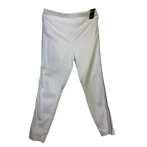 7th Avenue Design Studio High-Waist Pull-On Ankle Pants Stretch White Large cute